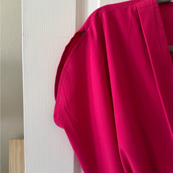Mittoshop Cropped Top, XS, Hot Pink Draped Blouson Front, V Neck, NWOT - Picture 5 of 12